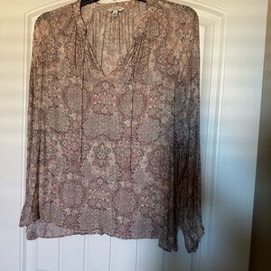 Lucky brand long sleeve medallion blouse